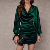 Green Velvet Dress