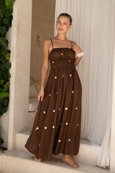 Women Polka Dot Print Elegant French Strap Dress