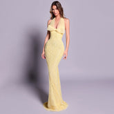 The Aurelia Beaded Halter Dress