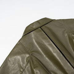 Verdant Belted Leather Coat