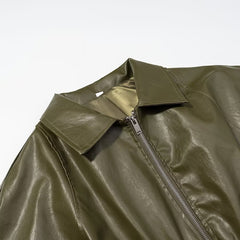 Verdant Belted Leather Coat