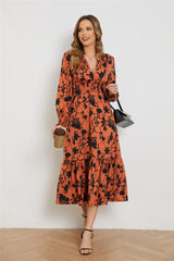 orangeno Floral Dress