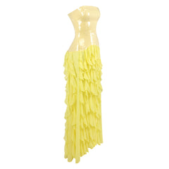The Iris Strapless Ruffle Maxi