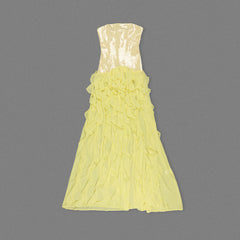The Iris Strapless Ruffle Maxi