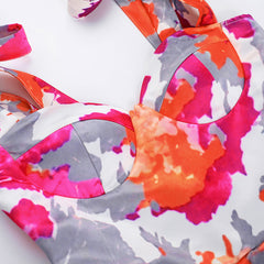 Sexy Short Waist Controlled Slimming Dress Printed A line Dress Summer