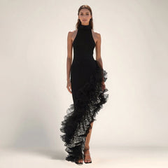 Ruffello Black Dress