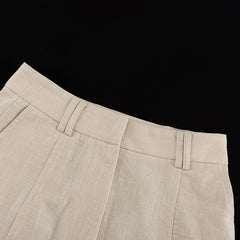 Women Clothing Graceful Fashionable Office Sleeveless Halter Top High Waist Shorts Two Piece Set