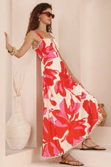 Summer Dress Printed High Waist French Elegant Strap Dress Women
