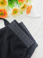 Sexy Black Lace Lace Inner Wear Spaghetti Straps Outerwear Body Shaping Gathered Steel Ring Boning Corset Bra