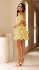 Summer Sexy Tube Top Backless Solid Color Tiered Dress