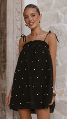 Women Dress Printed Ruffled Tied Mini Swing Strap Dress Women