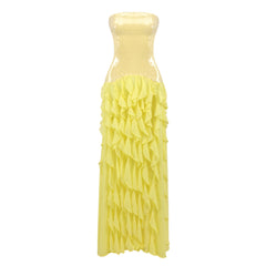 The Iris Strapless Ruffle Maxi