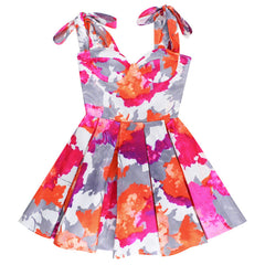 Sexy Short Waist Controlled Slimming Dress Printed A line Dress Summer