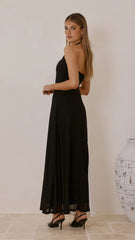 Summer Slim Strap Dress Stitching Halter Dress
