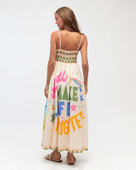 Dress Graffiti Positioning Printing Beach Vacation Large Swing Dress