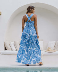 Summer Bohemian Vacation Beach Dress Loose Strap Dress