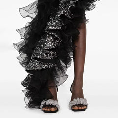 Ruffello Black Dress
