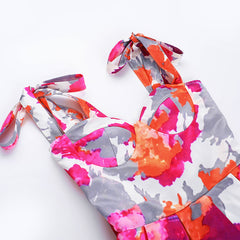 Sexy Short Waist Controlled Slimming Dress Printed A line Dress Summer