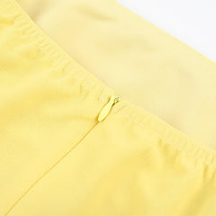 Solid Color Tube Top A line Dress Women Pleated Dress