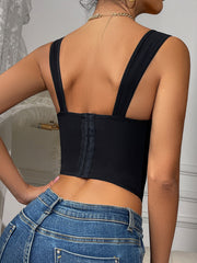 Sexy Black Lace Lace Inner Wear Spaghetti Straps Outerwear Body Shaping Gathered Steel Ring Boning Corset Bra