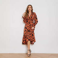 orangeno Floral Dress