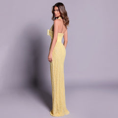 The Aurelia Beaded Halter Dress