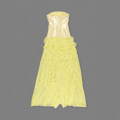 The Iris Strapless Ruffle Maxi