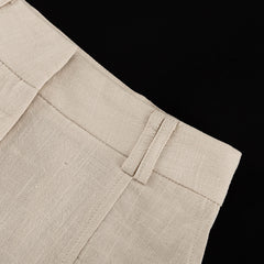 Women Clothing Graceful Fashionable Office Sleeveless Halter Top High Waist Shorts Two Piece Set