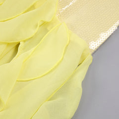 The Iris Strapless Ruffle Maxi