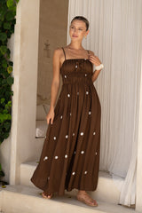 Women Polka Dot Print Elegant French Strap Dress