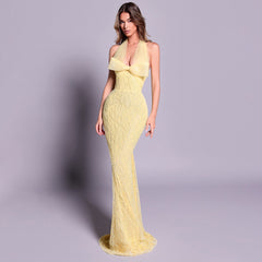 The Aurelia Beaded Halter Dress
