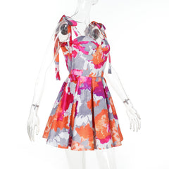 Sexy Short Waist Controlled Slimming Dress Printed A line Dress Summer