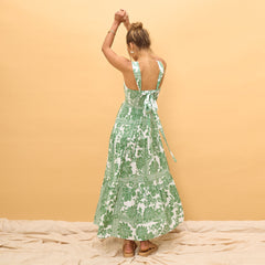 Summer Bohemian Vacation Beach Dress Loose Strap Dress