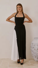 Summer Slim Strap Dress Stitching Halter Dress