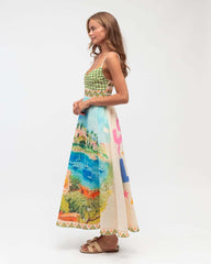 Dress Graffiti Positioning Printing Beach Vacation Large Swing Dress